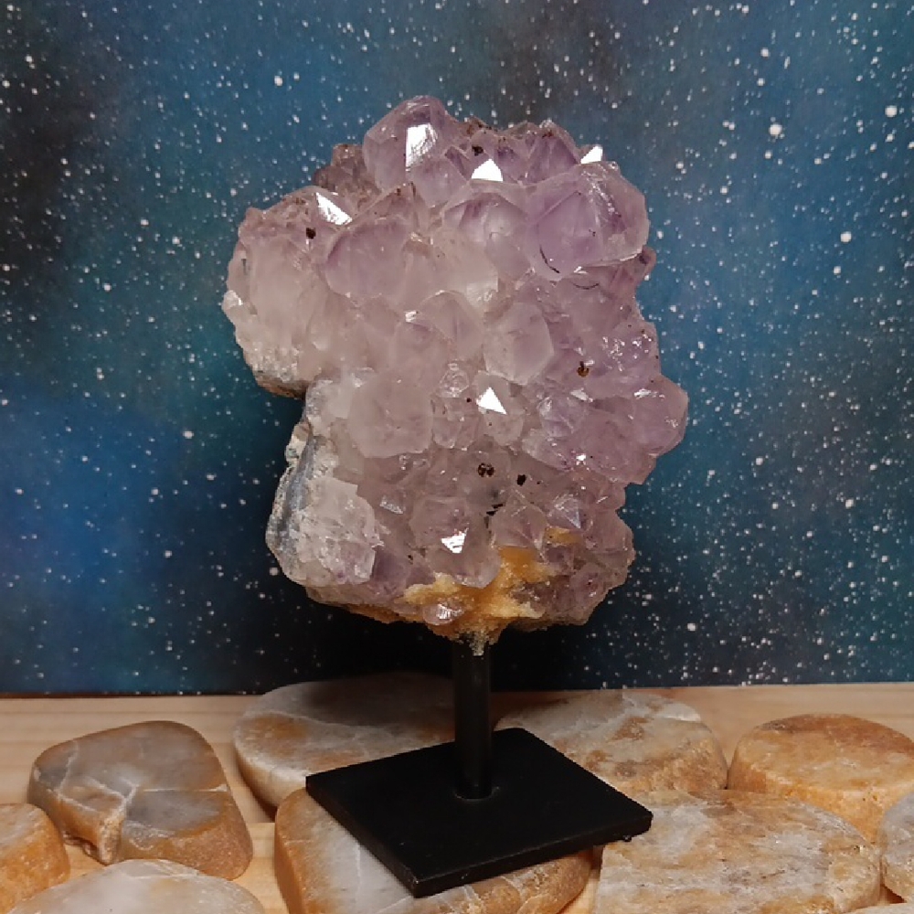 Final Price! 3 1/2" Amethyst With Inclusions On Stand